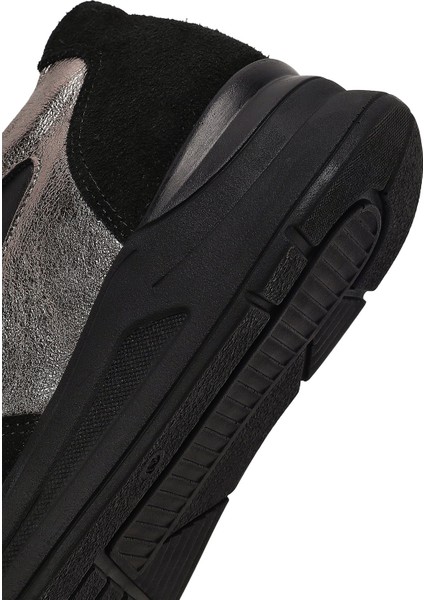 Kadın Siyah Bağcıklı Dolgu Topuklu Deri Sneaker 25AFD412714
