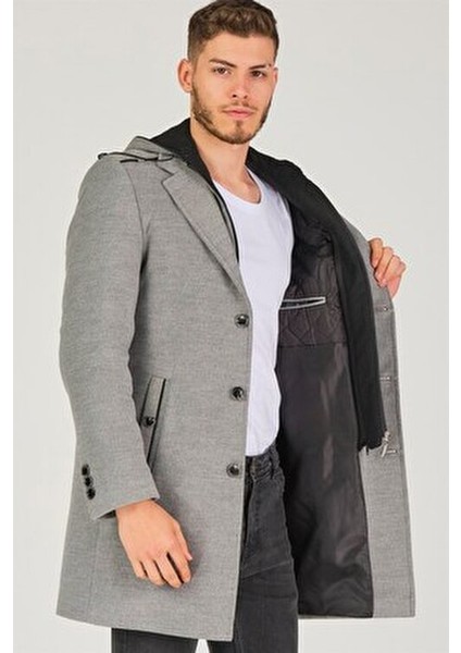 PLT8406 Erkek Palto-Gri