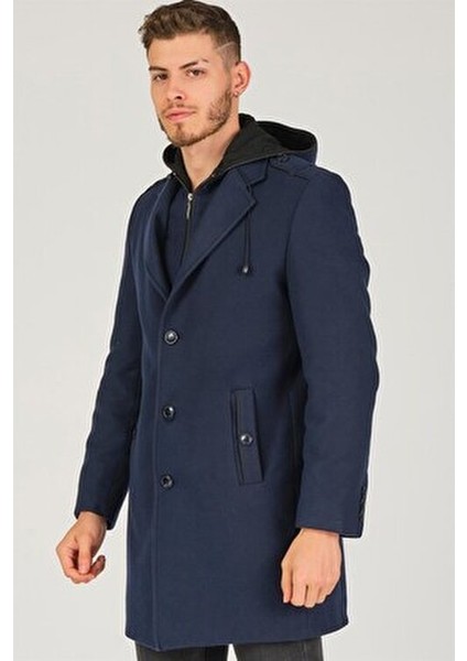 PLT8406 Erkek Palto-Lacivert