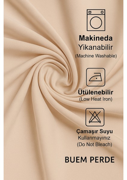 Blackout Bej Fon Perde Işık Geçirmez Pilesiz Güneşlik Fon, Bej Perde, modelleri