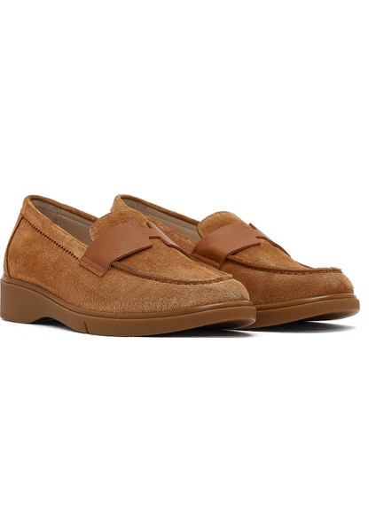 Kadın Taba Süet Deri Comfort Loafer 25AFD154210 modelleri
