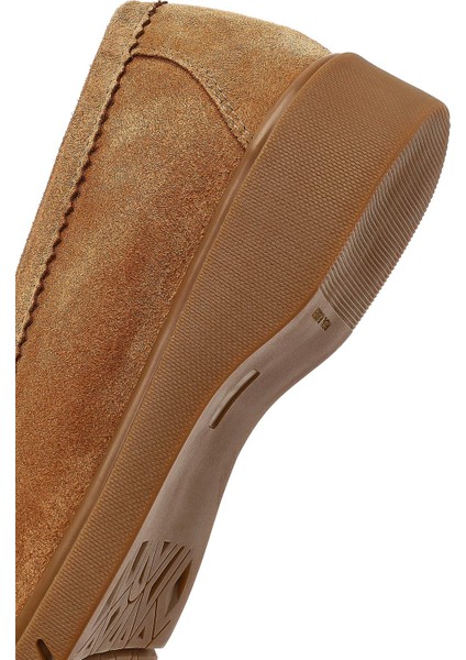 Kadın Taba Süet Deri Comfort Loafer 25AFD154210