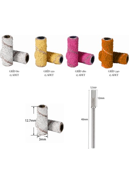 Çoklu Tırnak Seti, 4 Grid Kağıdı, Uç Dahil, Kutulu, 60 Parça fiyatları