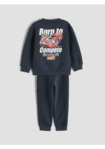 Lcw Kids Antrasit Bisiklet Yaka Baskılı Erkek Çocuk Sweatshirt ve Eşofman Alt 2'li