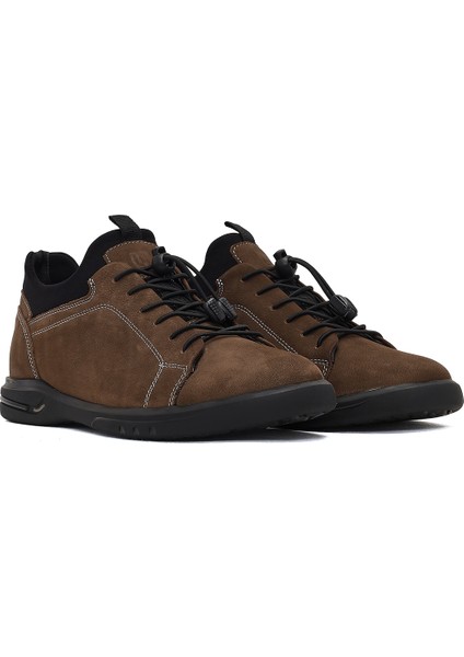 Erkek Taba Bağcıklı Nubuk Deri Casual Sneaker 25WFD6803V3 modelleri
