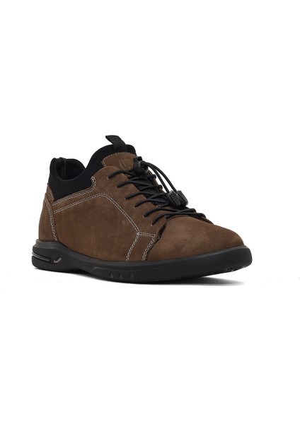 Erkek Taba Bağcıklı Nubuk Deri Casual Sneaker 25WFD6803V3