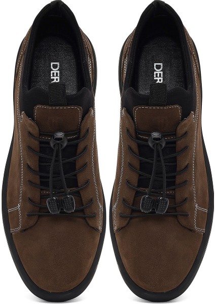 Erkek Taba Bağcıklı Nubuk Deri Casual Sneaker 25WFD6803V3