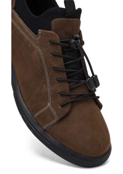 Erkek Taba Bağcıklı Nubuk Deri Casual Sneaker 25WFD6803V3