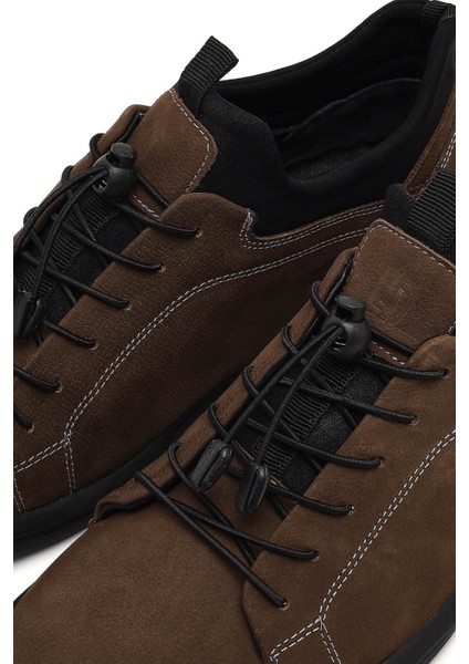 Erkek Taba Bağcıklı Nubuk Deri Casual Sneaker 25WFD6803V3