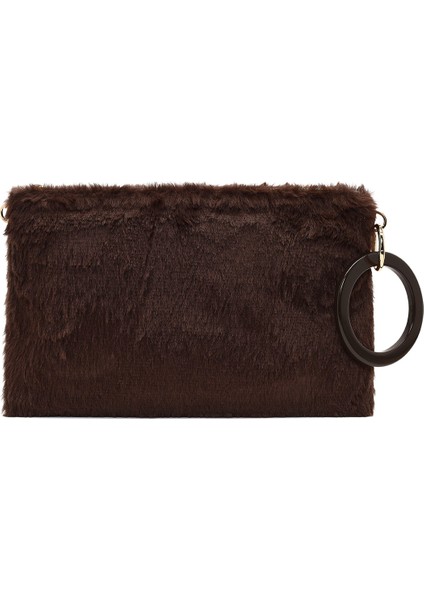 Kadın Kahverengi Zincir Askılı Peluş Portföy Çanta 25WBD2206PH modelleri