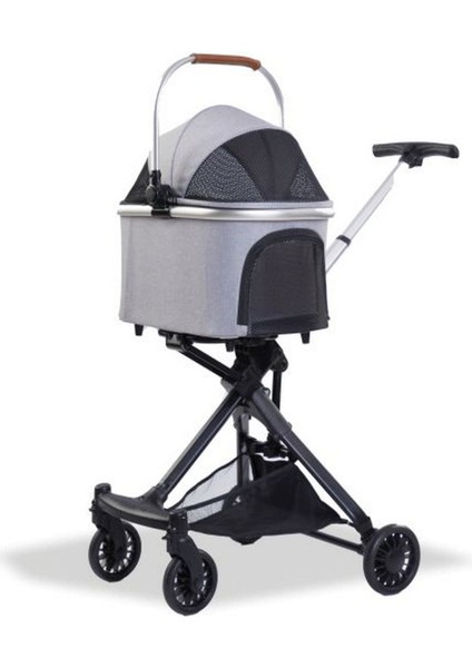 Allzey Eurodog Katlanabilir Köpek Arabası Gri 83X48,5X110 cm