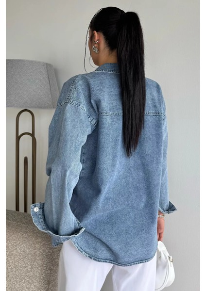 Kadın Nakış Detaylı Taş Işlemeli Çift Cepli Jean Kot Ceket P-00018104 fırsatları