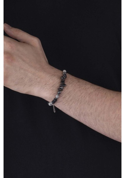 Lav Taşı Jasper Taşı Karışık Form Doğal Taş Erkek Bileklik fiyatları