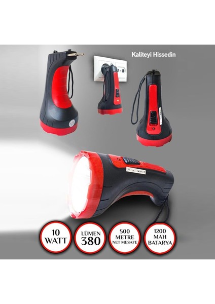 Kambur El Feneri Şarjlı 10W 2 Mod Aydınlatmalı Uzun Menzil indirimleri