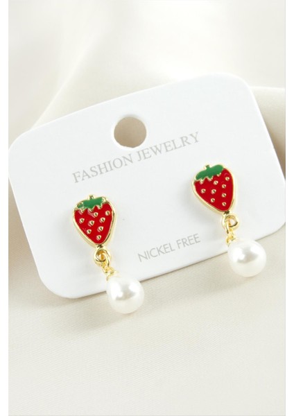 Msa-Shop Çilek Mineli Inci Küpe-Sarı fiyatları