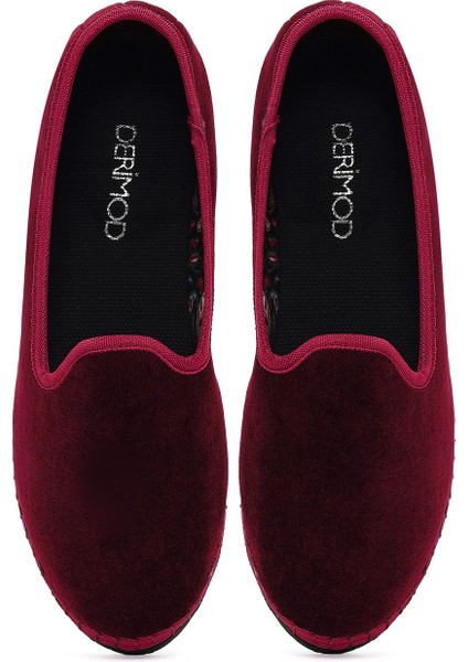 Kadın Bordo Kumaş Loafer 25AFD20546F