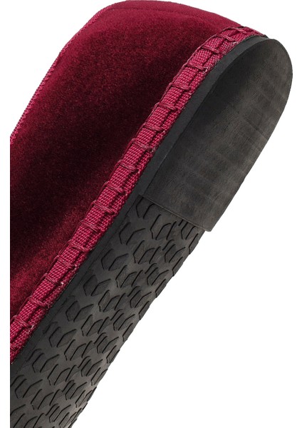 Kadın Bordo Kumaş Loafer 25AFD20546F
