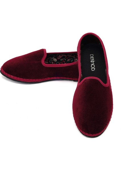 Kadın Bordo Kumaş Loafer 25AFD20546F