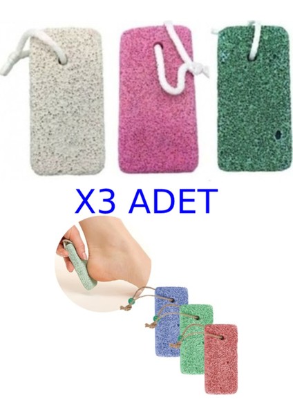 3'lü Topuk Taşı Seti, Ayak Bakımı ve Rahatlatıcı Törpü, Nasır ve Çatlaklara Uygun