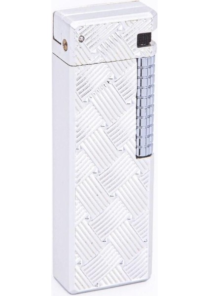 Gümüş Örgü Desenli Tek Alev Puro Çakmağı - PCM0651