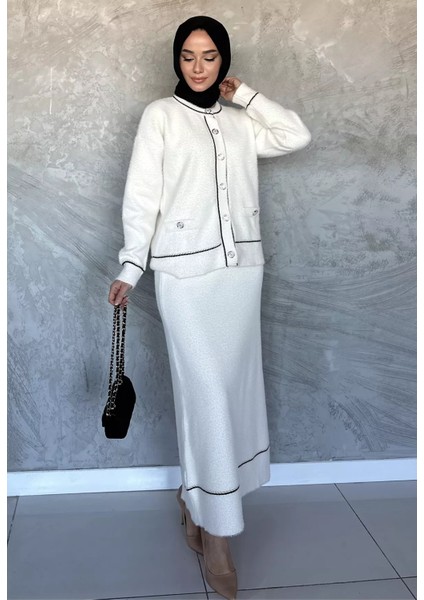 Kadın Triko Etek Hırka Tesettür Ikili Takım (S,m,l,xl Uyumludur) P-00018557