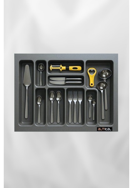 65x49 Antrasit Çekmece İçi Düzenleyici Kaşıklık (60x40 cm'e kadar kesilebilir) fiyatları