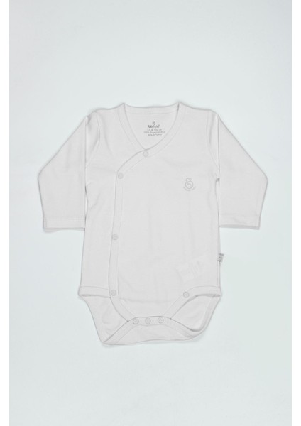 Bibaby Organik Body Kruvaze Uzun Kol Basic Nature Beyaz