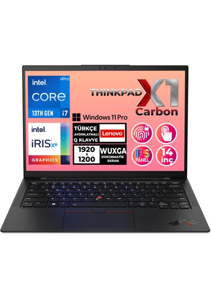 Thinkpad X1 Carbon G11 I7-1365U Vpro 32GB 512GB SSD 14"wuxga W11P Touch Laptop 21HMS2SHTX 001