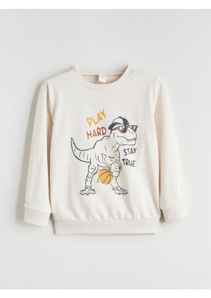 Lcw Kids Beyaz Bisiklet Yaka Baskılı Erkek Çocuk Sweatshirt ve Eşofman Alt 2'li fiyatları