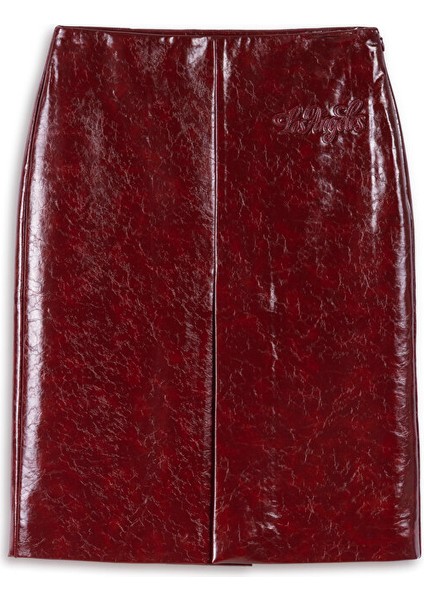 Sloganlı Rugan Görünümlü Etek TW6250004119035 indirimleri