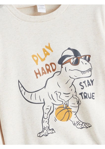 Lcw Kids Beyaz Bisiklet Yaka Baskılı Erkek Çocuk Sweatshirt ve Eşofman Alt 2'li modelleri