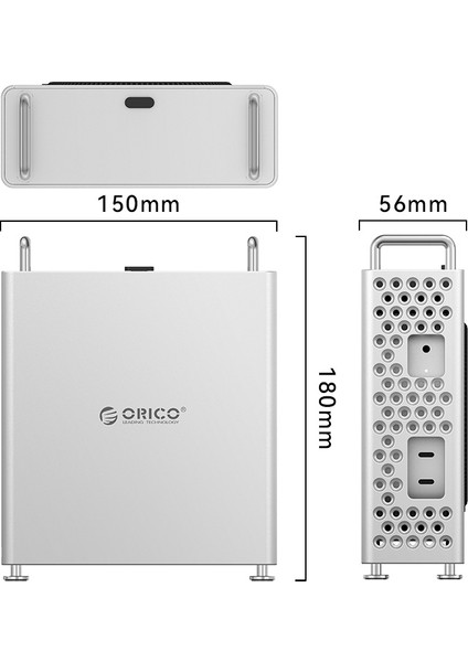 MS10 Minipro Mac Mini M4 Uyumlu Alüminyum Gümüş Koruyucu Kasa fiyatları