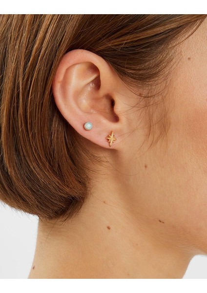 10 x Pearl Coın Stud Hoop Pearl modelleri