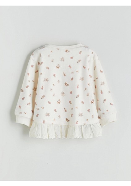 Lcw Kids Ekru Bisiklet Yaka Baskılı Kız Çocuk Sweatshirt ve Tayt 2'li fırsatları