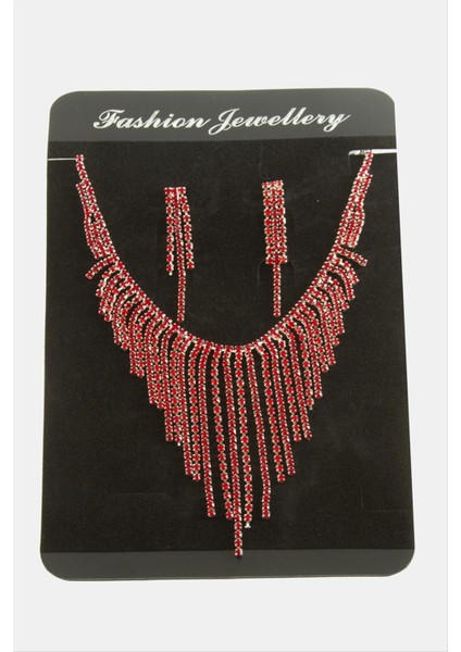 Msa-Shop Lüks Suyolu Set Kolye-Kırmızı fiyatları