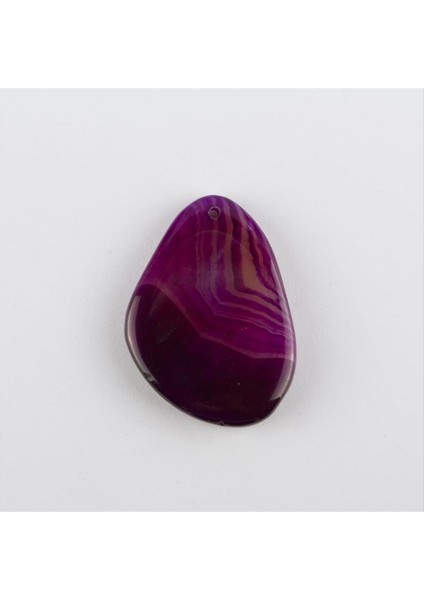 Nrtmsa Özel Kesim Doğaltaş Plaka Akik Kolye Ucu-mor