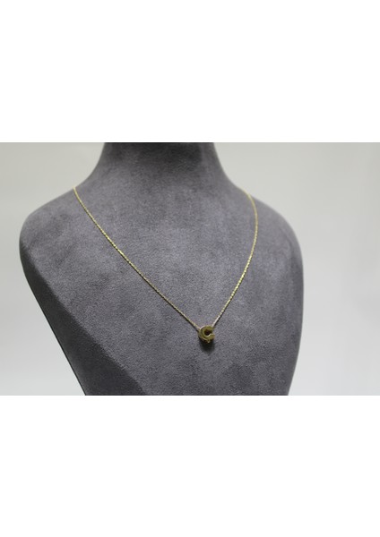 14 Ayar Altın Ç Harfi Kolye Zinciriyle Beraber