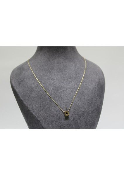 14 Ayar Altın D Harfi Kolye Zinciriyle Beraber