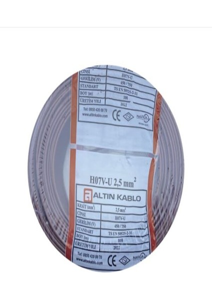 2.5 Nya Kablo %100BAKIR Kahverengi Altınkablo