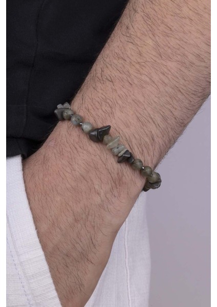 Karışık Form Akik Taşı Doğal Taş Erkek Bileklik