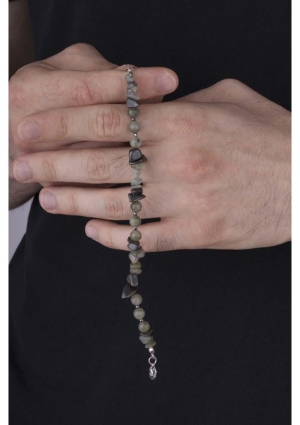 Karışık Form Akik Taşı Doğal Taş Erkek Bileklik modelleri