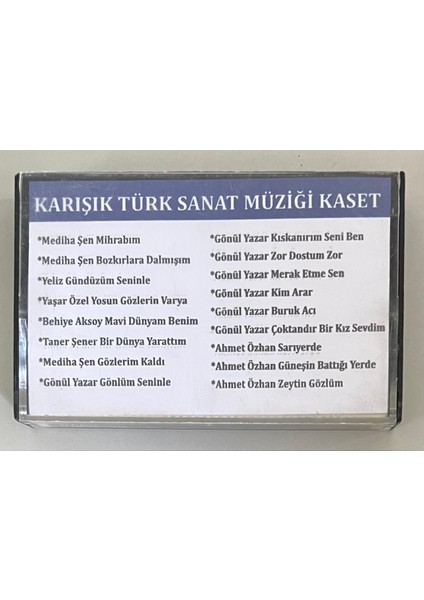 Türk Sanat Müziği Karışık Özel Dolum Kaset (Dönem Dolum Kaset Şarkı Listesi Kaset Kapağındadır) Ref:26
