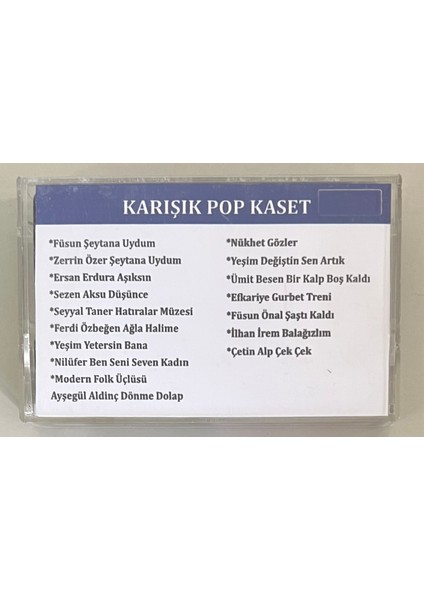 Türkçe Pop Karışık Özel Dolum Kaset (Dönem Dolum Kaset Şarkı Listesi Kaset Kapağındadır) Ref:25