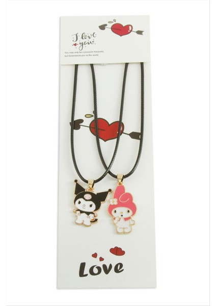 Msa-Shop Çzgflm Karakteri Arkadaşlık Kolyesi Çift Kolye-Siyah modelleri