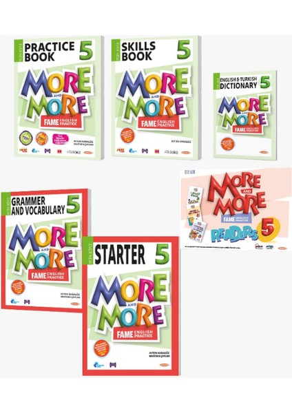 5 More&more Practıce Book & Skılls Book & Dıctıonary & Readers & Grammer & Starter (6 Lı Set)