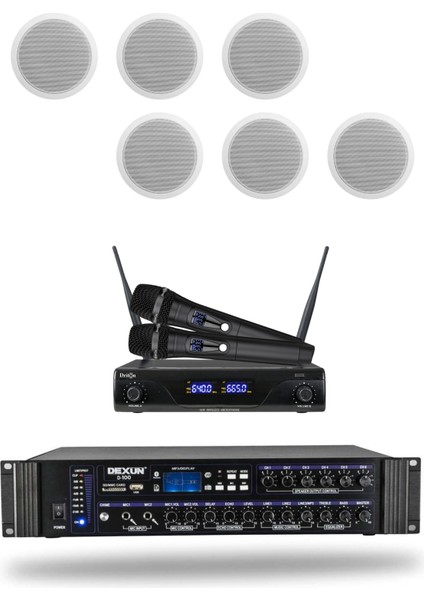 Kablosuz Mikrofon Alçıpan Hoparlör Mağaza Dükkan Kafe Seslendirme ve Okul Anons Sistemi