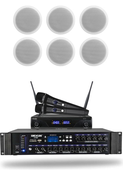 Kablosuz Mikrofon Alçıpan Hoparlör Mağaza Dükkan Kafe Seslendirme ve Okul Anons Sistemi modelleri