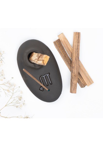 Handmade Burç Temalı Kahve Ağaç Tütsülük