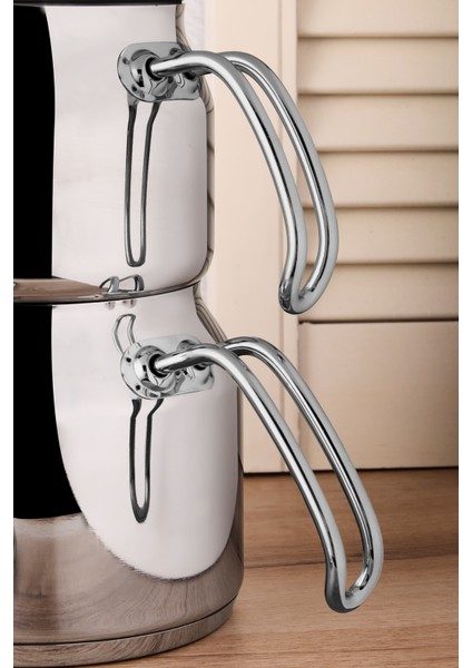 Tahtakale Indüksiyon Tabanlı Aile Çelik Çaydanlık Takımı 1.20LT - 2.00LT fırsatları