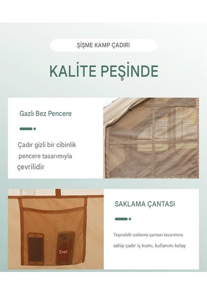 Soba Bacası Çıkışlı Şişme Çadır 400X300X210 cm fırsatları